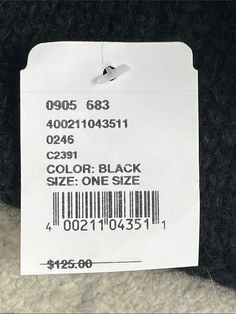 NWT Furlux C2391 Black Crystal Star Angora Nylon Knit Beanie Ski Hat - Picture 9 of 9